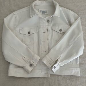 White Ann Taylor Denim Trucker Jacket